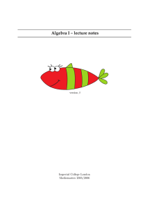 Algebra I – lecture notes