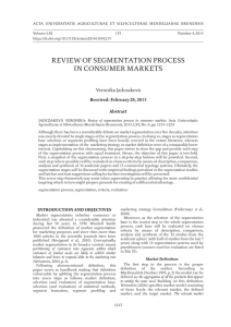 review of segmentation process in consumer markets