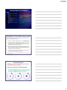 Development of the Modern Atomic Theory