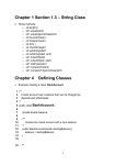 Chapter 1 Section 1.3 – String Class