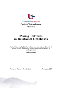Mining Patterns in Relational Databases