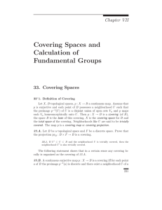 Chapter VII. Covering Spaces and Calculation of Fundamental Groups