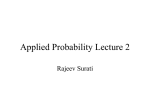 Applied Probability Lecture 2