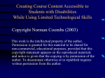 Creating Course Content Accessible to Students with Disabilities