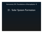 21. Solar System Formation