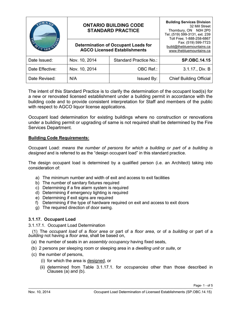 Sp Obc 14 15 Agco Occupant Load Calculations