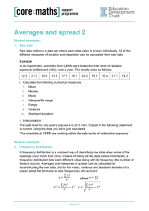 Averages and spread 2