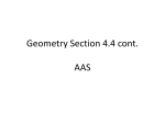 Honors Geometry Section 4.3 AAS / RHL