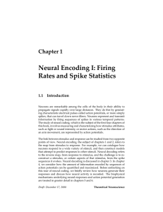 Neural Encoding I: Firing Rates and Spike Statistics