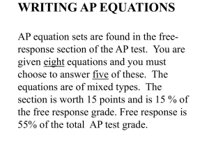 AP Chem Equations - Speedway High School