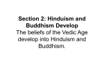 Section 2: Hinduism and Buddhism Develop The beliefs of the Vedic