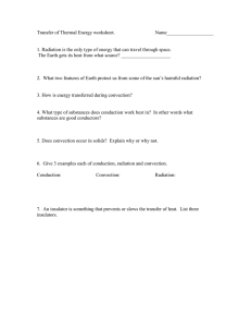 Transfer of Thermal Energy worksheet