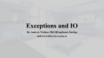 Exceptions and IO