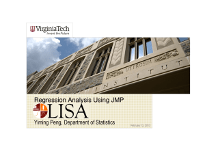 Regression Analysis Using JMP