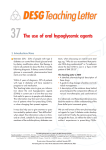 The use of oral hypoglycemic agents