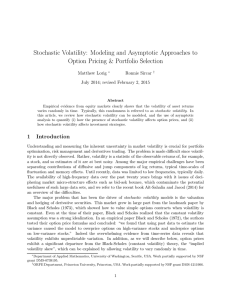 Stochastic Volatility: Modeling and Asymptotic Approaches to Option