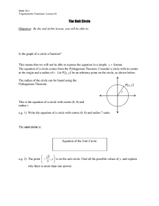 Trig Functions 4 - Unit Circle