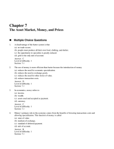Chapter 7 The Asset Market, Money, and Prices