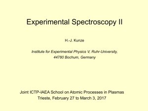 Experimental Spectroscopy II - IAEA Atomic and Molecular Data Unit