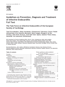 Guidelines on Prevention, Diagnosis and Treatment of Infective