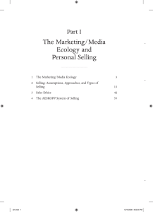 The Marketing/Media Ecology and Personal Selling