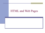 HTML and Web Pages - Marquette University
