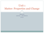Unit 1 Matter: Properties and Change
