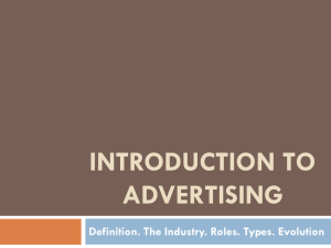 INTRODUCTION TO ADVERTISING