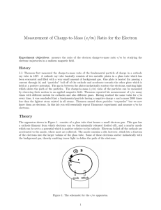 Measurement of Charge-to-Mass (e/m) Ratio for the Electron