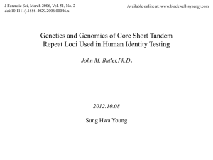 Genetics and Genomics of Core Short Tandem Repeat Loci