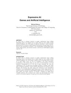 Expressive AI: Games and Artificial Intelligence