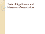 Tests of Significance and Measures of Association