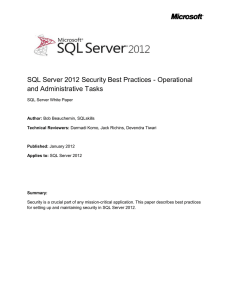 SQL Server 2012 Security Best Practices