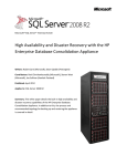 High Availability and Disaster Recovery with the HP Enterprise