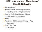 H671 – Advanced Theories of Health Behavior