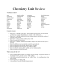 Chemistry Unit Review