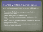 communication skills chapter 9: communication skills