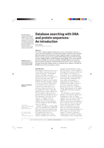 Database searching with DNA and protein sequences