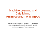Machine Learning and Data Mining An Introduction