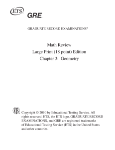 Math Review Large Print (18 point) Edition Chapter 3: Geometry