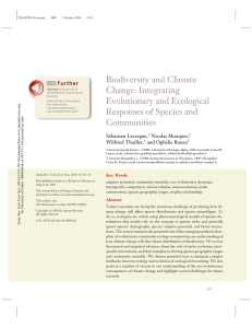 Biodiversity and Climate Change: Integrating Evolutionary and