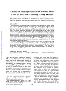 A Study of Hemodynamics and Coronary Blood Flow in