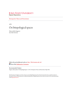 On bitopological spaces - Iowa State University Digital Repository
