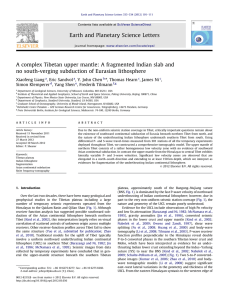 A complex Tibetan upper mantle A fragmented Indian slab and no