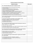Life Science Standards of Learning Checklist
