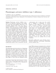 Plasminogen activator inhibitor type 1 deficiency