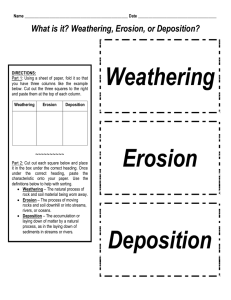 Weathering, Erosion, or Deposition? Weathering Erosion Deposition