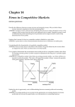 Chapter 14 Firms in Competitive Markets