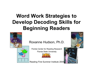 Word Work Strategies to Develop Decoding Skills for Beginning