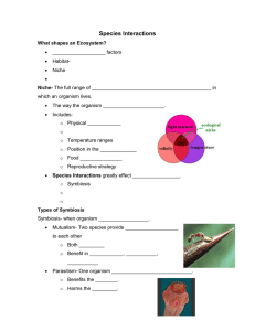 Species Interactions - Warren Aquatics